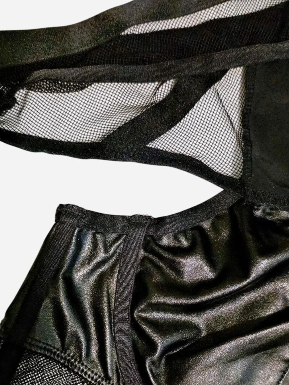 Torrid Faux Leather & Fishnet Bra & Panty Set Sexy Edgy Alternative - Picture 4 of 11